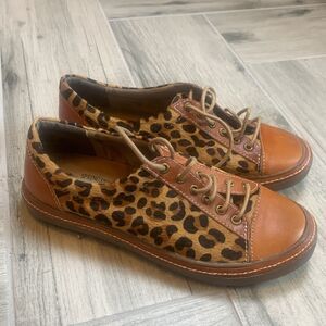 Spring Step Women's Brown Tan L’Artiste Leopard Oxford Shoes Size 35